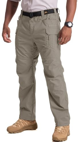 mosingle Men's Hiking Trousers, Stretch Work Pants for Outdoor | Water Resistant, Ripstop, Flex Stretch, Lightweight, Combat Cargo Walking Gardening