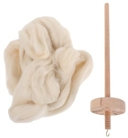 DOITOOL Set Fuso a Goccia in Legno Porta Filati per Maglieria, Strumento per Filare a Mano con Navetta per Tessitura, Organizer Portafili Portatile per Progetti di Cucito e Lavorazione