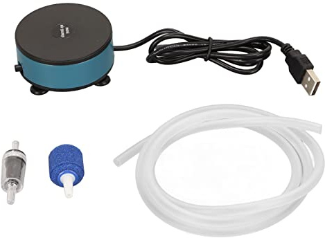 Bomba de oxígeno para acuarios, Bomba de Aire USB Ultra silenciosa para peceras, aireador portátil con un Flujo de Aire de 200 ml/min para acuarios domésticos y Pesca al Aire Libre