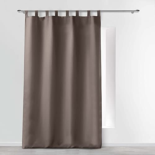 Douceur D'Intérieur - 1601051, Tenda Con Passanti , 140 X 260 Cm , Essentiel , Poliestere Unito , Marrone