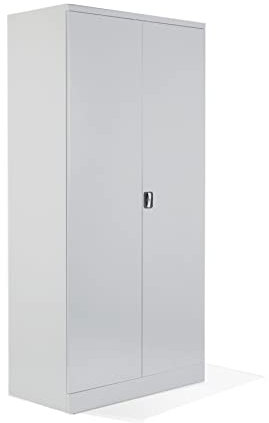 Schrank & Stuhl XL Werkzeugschrank – Werkstattschrank mit 4 höhenverstellbaren Fachböden, Stahlschrank für Werkzeuge, 195 x 92 x 50 cm (H x B x T), Grau