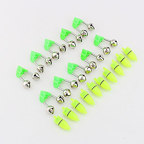 VGEBY 20er Set Angeln Alarm LED Dual Glocken Angeln Zubehör Tragbare Nacht Fisch Stange Bissalarm mit Licht