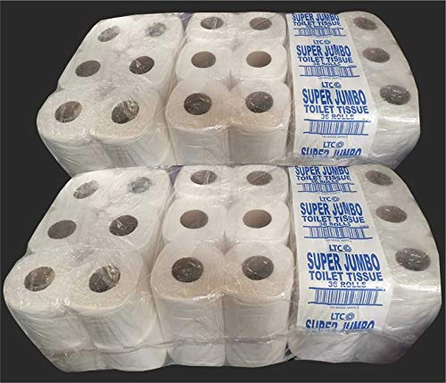 Super Jumbo Toilet Roll White 2ply – Packed in 4’s – 9 x 4 = 36 Rolls