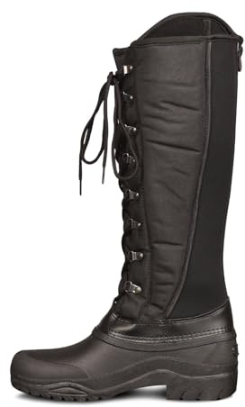 Ovation Women's Comfortable Durable Stylish Warm Water-Repellent Equestrian Horse Riding Tall Telluride Winter Riding Boot, Black, Size 10
