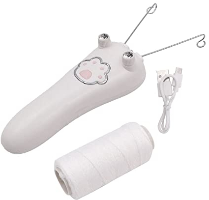 ANCLLO Tiardey POFET Epilatore Elettrico per la Filettatura del Viso del Corpo, Epilatore per infilatura Fisica, Tagliacapelli con Filo di Cotone, Braccia per Le ascelle del Viso delle Donne - Bianco