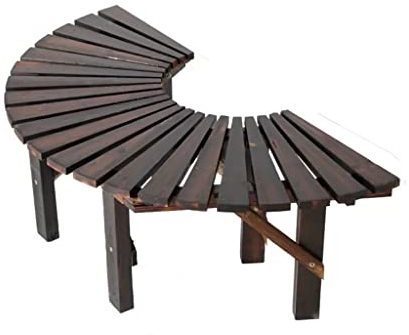 Utanför Bänk Utomhus Trädgård Massivträ Trädbänk Blomsterställning Parkstol Utomhusbänk Massivträstol utomhus Trädgård Lång pall Utomhus Trädgårdsbänk (Color : Round)