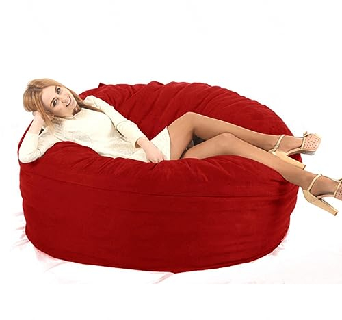 NIBHZ Sitzsack, Plüsch-Samt, (ohne Füllung) Sitzsack für Erwachsene, große Sitzsäcke für Wohnzimmer, Rot, 130 x 65 cm