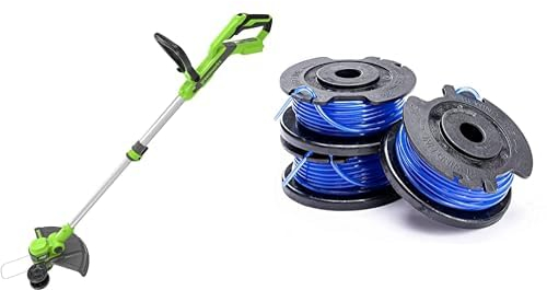 Greenworks 24V Coupe Bordure Sans Fil pour Jardin, Largeur de Coupe de 30 cm, Fil en Nylon de 1,65 mm à Alimentation Automatique, Sans Batterie Ni Chargeur, G24LT30 + 4,8m Greenworks Bobine à Fil Uniq