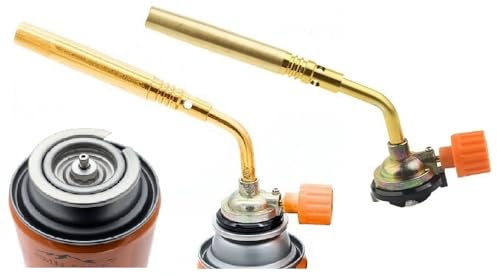 SMHLINE® Brûleur à gaz avec cartouches de gaz 227 g, lampe à souder, chalumeau polyvalent, 1371 °C, chalumeau à souder 1760 W, appareil de flambation, brûleur de soudure, brûleur