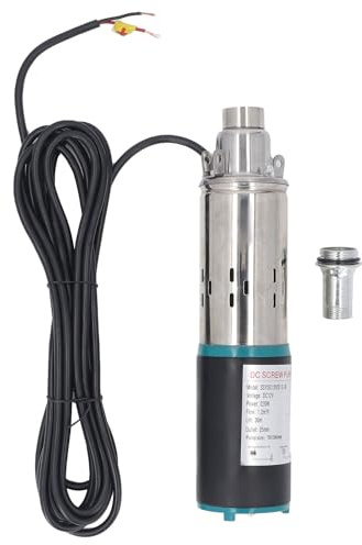 Djup brunnspump, nedsänkbar skruv med solvattenpump 12V 30 meter huvud 1,2 kubikmeter per timme för bevattningsvattenbehållare