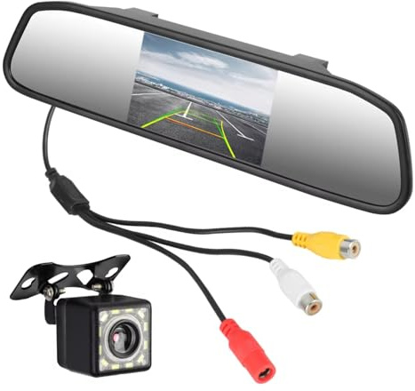 Bilbackkamera 12V Bilspegel Backkamera Parkeringsövervakning PDC DVD-spelare 4,3-tums Skärm HD-videodisplay Tillbehör(Mirror and Camera)