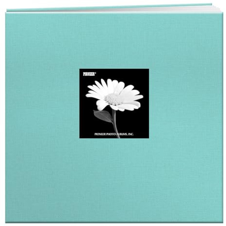 Pioneer Photo Albums 12x12 Fabric Frame Post Bound Scrapbook, Crystal Blue