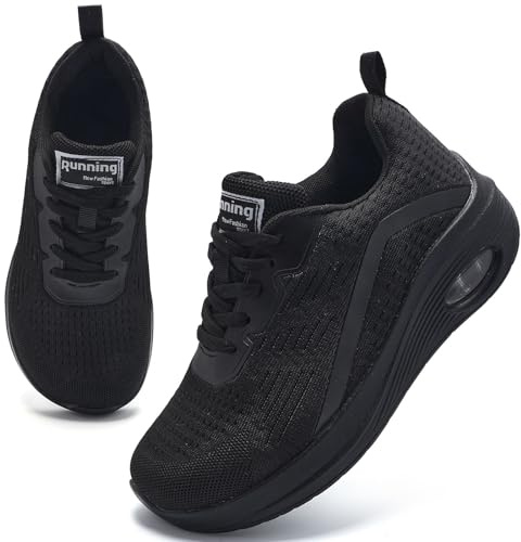 Wide Fit Womens Trainers Arch Support Plantar Fasciitis Orthopedic Shoes Lightweight Ladies Trainers Comfortable Running Shoes Mesh Breathable Non Slip Sneakers All Black 4 UK