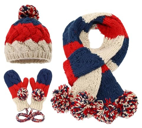 Mössa halsduk set damer vinter vindtät vintermössa termo beanie loop termisk pekskärm handskar halsduk varmare mössa 3 i 1 set värmeset för utomhus och vardag, röd, one size