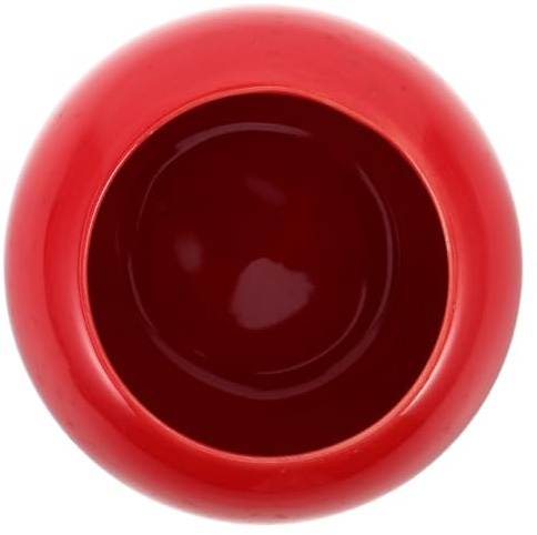 MOTHNUR Jarrón Esférico Pequeño de Cerámica Roja 10x10x5 Cm para Decoración del Hogar, Mini Florero Moderno para Mesa y Estantes, Accesorio Decorativo Versátil para Sala y Oficina