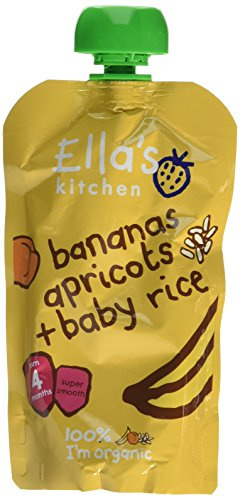 Ella's Kitchen Stage 1 From 4 Months Organic Banana and Apricot Baby Rice (Pack of 7), 120 g