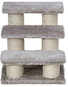 PawHut Griffoir grattoir en Forme d'échelle pour Chat 3 Niveaux 45 x 35 x 34 cm Gris Neuf 16