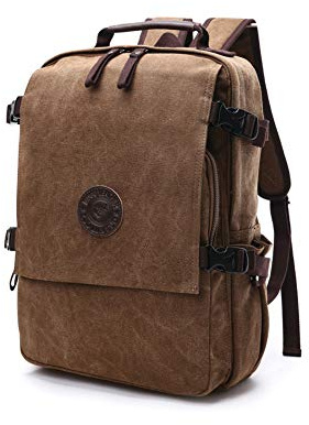 VwyuEgg Zaino, borsa zaino da viaggio in tela casual, zaino vintage zaino da campeggio da uomo scuola/trekking/Outdoor casual zaino da tutti i giorni, borsa da College, Coffee