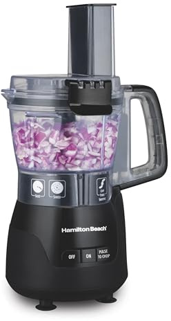 Hamilton Beach Stack & Snap 4-Cup Mini Food Processor & Vegetable Chopper, 250 Watts, for Slicing, Shredding, and Puree, Black (70510)