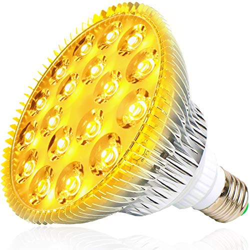 MILYN LED växtlampa, 54 W LED växtljus fullt spektrum växtlampa E27 växtlampor för inomhusväxter grönblomma, 18 st 3 W led växtlampa för hydroponisk, växthus, ekologisk solliknande varm belysning
