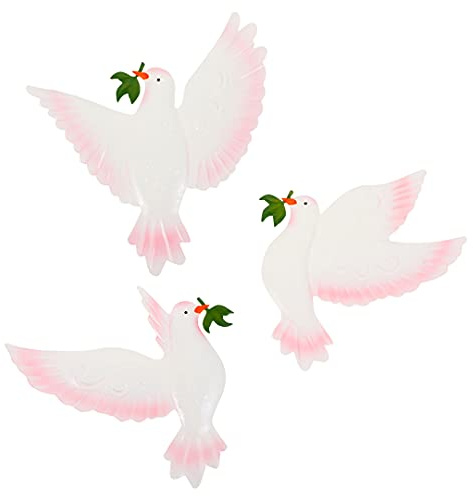 Zayookey 3 Pièces Décoration Murale en Métal Animaux Mural Pigeon Sculptures Métal Extérieur Art Mural Intérieur en Oiseaux Metal Wall Decor pour Patio, Porte, Jardin, Salon, Chambre (blanche)