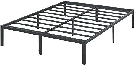 Oleesleep 35cm Marco de Cama de Acero Robusto / Lama de Acero / Soporte Antideslizante / Base de Colchón / Cama Metálica / Somier / Cama / 140 x 200cm / Negro / Metal