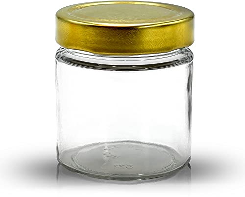 Apoidea – Honiggläser 250g mit DEEP Twistoff Deckel in Gold 120 Stück/Honiggläser 250g mit Deckel/Honigglas und Einweckglas Deepglas/Hochwertige Honig Gläser für Ihren eigenen Honig