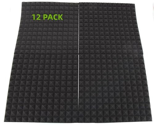 12 Stück Akustikschaumstoff Akustikpaneele Schalldämmung Wand Schallabsorber Akustikschaumstoff-Matten für Tonstudio, Podcasts, Youtube-Zimmer, 30 x 30 x 2.5 cm Anthrazit