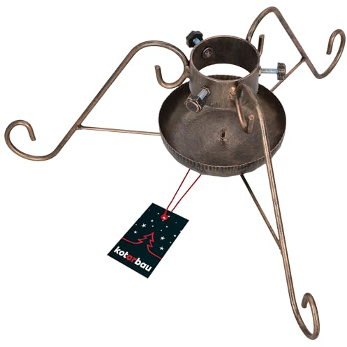 KOTARBAU® Weihnachtsbaumständer mit Wassertank ⌀ 80 mm Christbaumständer Altgold Stahl mit Wasserbehälter Tannenbaumständer Baumständer Weihnachten Weihnachtsbaum Ständer Weihnachtsbaumhalterung