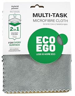 Eco Ego Mikrofasertuch Reinigungstuch Allzwecktuch Putztuch Microfasertuch Putzlappen Trockentuch Für Küche Bad Wohnzimmer Glas Scheiben Spiegel LCD Auto Multi-Task Grau 35 x 35 cm 1 St.