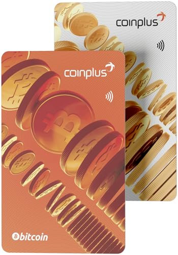 Coinplus Crypto Card - Easiest Crypto Card Wallet - Cold Bitcoin Storage (Pack of 2 Orange and White)