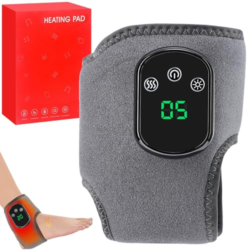 Foot Massager, Feet Massager, Electric Foot Massagerses, Heated Ankle Brace, Cordless Ankle Massager with 5 Heat Settings, Feet Warmer with Deep Kneading Massager for Ankl-e, Heel, Sole, Arch (C)