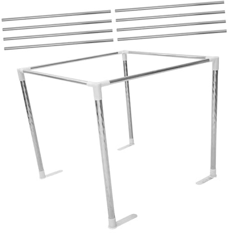 SOLUSTRE Cadre de Lit Moustiquaire Acier Inoxydable Épaissi pour Lit Support Robuste de Cadre Moustiquaire Structure Pratique et Résistante pour Chambre Moderne