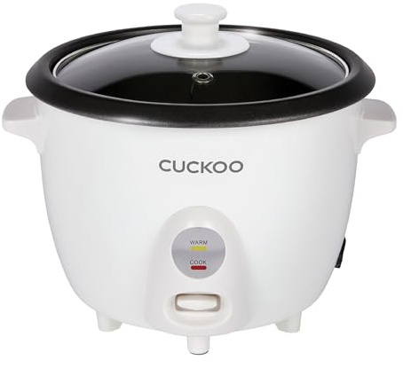 CUCKOO One-Touch Rice Cooker and Warmer, 12-Cup Cooked, White, CR-0601C