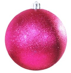Bolas de Navidad XXL de 15 cm de plástico irrompibles, grandes, brillantes para interior y exterior, resistentes a la intemperie y a las heladas, bolas decorativas de plástico para jardín y casa (rosa