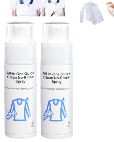 Multi-Functional Quick Cleaning Spray Without Rinsing,Multi-Functional Rinse-Free Stain Remover Spray For Clothes Laundry,All-Purpose Fabric Stain Remover Cleaner (2PCS)