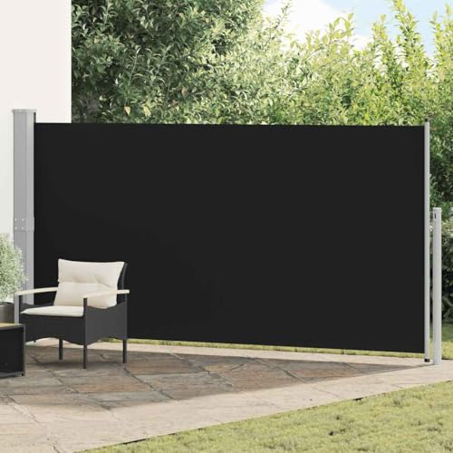 Generisch Ausziehbare Seitenmarkise 160x500 cm Schwarz,Heim & Garten,Rasen & Garten,Garten & Balkon,Sonnenschirme & Sonnenschutze,45460
