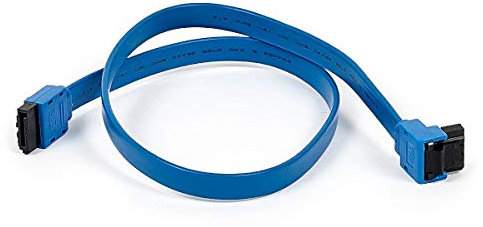 Monoprice SATA III 6.0 Gbps Cable - With Locking Latch, 90-Degree Plug, 1.5 Feet, Blue- Pack of 1
