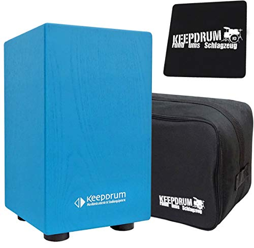 keepdrum DC1M BL Junior Cajon für Kinder Blau + Tasche + Sitz-Pad