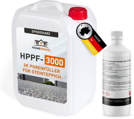 Home Profis® HPPF-3000 2K Epoxidharz Porenfüller für Steinteppich Innen & Außen (30kg) – Transparente Versiegelung, Porenverschluss zur Teilverfüllung und Vollverfüllung