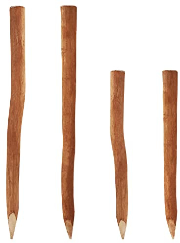 Aquagart Holzpfosten für Staketenzaun I Zaunpfosten aus Haselnuss I Langlebiger Stützpfosten & Rankhilfe I Vielseitiger Holzpfosten I Naturprodukt I Versch. Größen (Haselnuss 10 Stück 1,05m lang)
