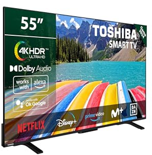 TOSHIBA 55UV2363DG Smart TV 4K UHD de 55, sin Marcos, con HDR10, Dolby Audio, Compatible con Asistente de Voz Alexa y Google, Bluetooth
