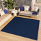 TAPISO Mono Quadrat Teppich Kurzflor Indoor Outdoor UV-beständig Dunkelblau Einfarbig Wohnzimmer Schlafzimmer Kinderzimmer Modern ÖKO-TEX 120 x 120 cm