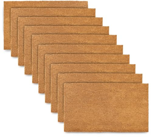 MAINEVENT Plain Coir Doormat Bulk 30x17 Inch, Blank Door Mat 10 Pack for Crafting Painting, Welcome Mat for Crafts