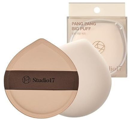 STUDIO17 Pang Pang Makeup Powder Puff 1 Pc | Big Makeup Sponge for Foundation | Fluffy Cushion Puff Blender With Latex | Korean Makeup Puff for Foundation and Powder | 2.2In Diamater