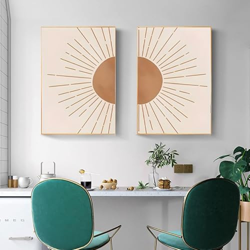 KAIDAARTLH Cuadros en Lienzo Bohemio, Set de Pósteres Abstractos Modernos, Murales de Arte para Salón y Dormitorio sin Marco(D,2x50x70cm)