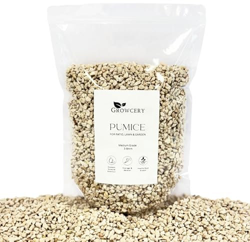 Volcanic Pumice for Plants - Dust-Free 3-8mm, Optimal Perlite Alternative for Bonsai, Cactus, Soil Mix, Grit & Gravel, Boosts Soil Aeration and Drainage Efficiency (1L)