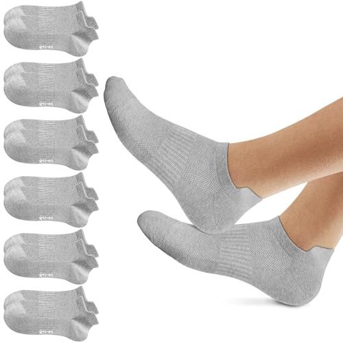 Fullluwaa Sneaker Socks Men Women 6 par Halvkorta bomullsstrumpor Andningsbara sportstrumpor Löparstrumpor