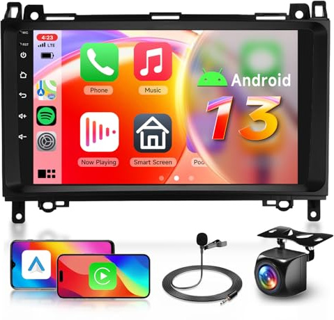 【8 Núcleo 4+64G】 Hodozzy Carplay Radio Coche para Mercedes Benz B200 W169 W245 W639 Sprinter Vito Viano,9 Pulgadas Autorradio Android con Pantalla con WiFi/GPS/RDS/FM/Bluetooth 5.0/USB/DSP