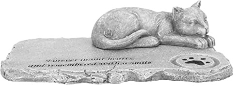 Kisangel Piedra Conmemorativa Gato Adorno De Resina Decoración Exterior Emocional
